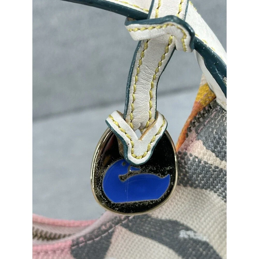DOONEY & BOURKE White w/ Graffiti Paint Mini Hobo Purse PU4